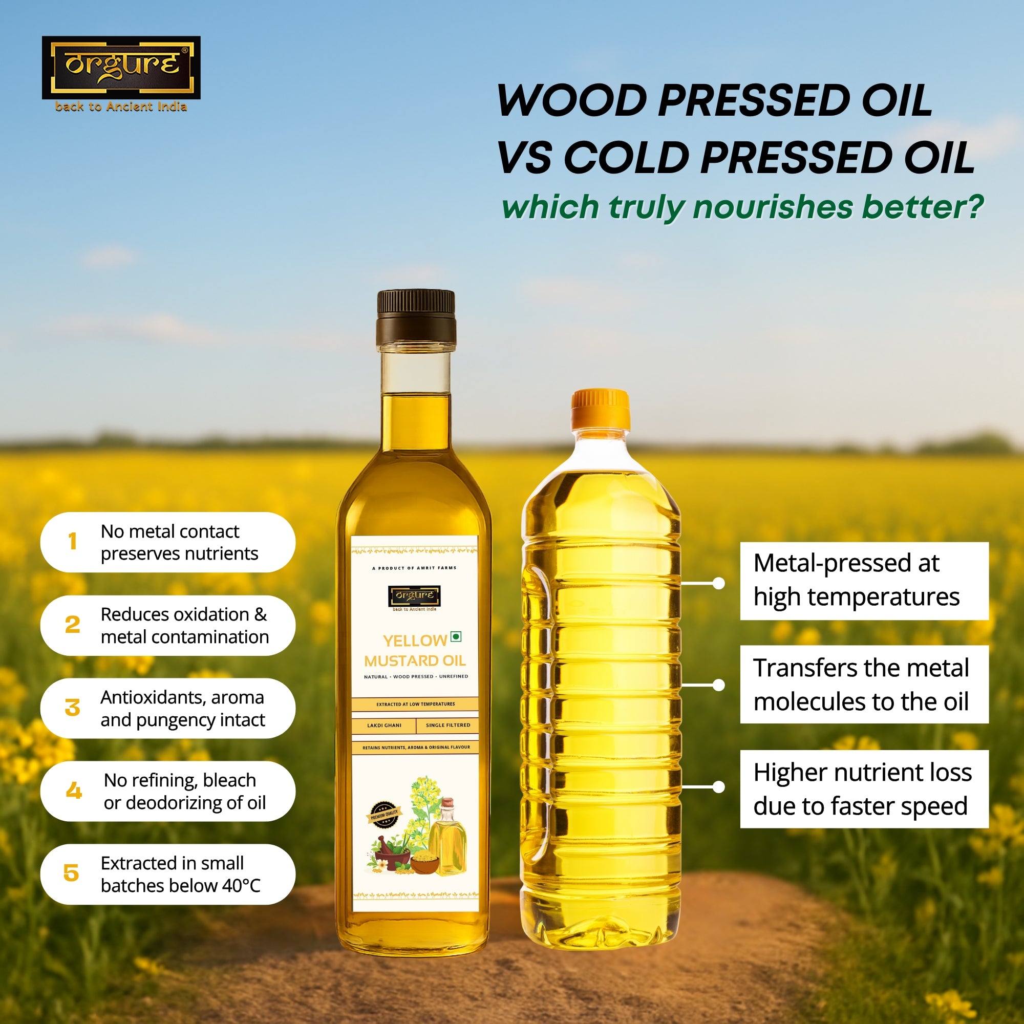 Wood Pressed Yellow Mustard Oil