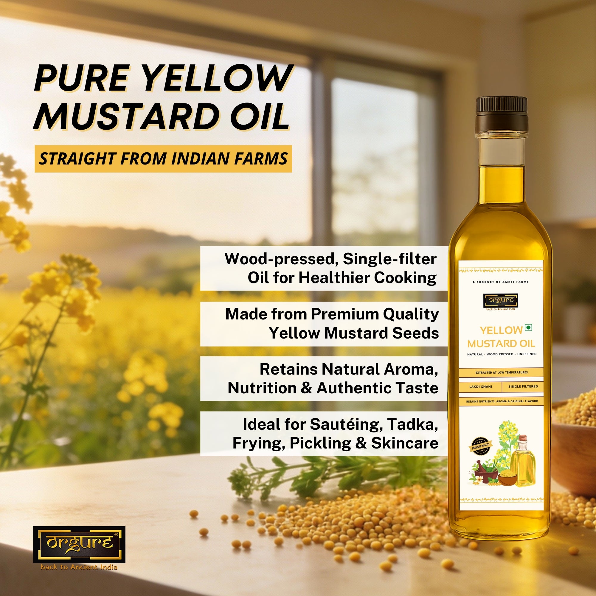 Wood Pressed Yellow Mustard Oil